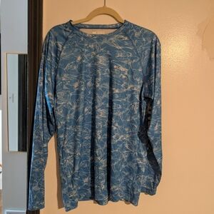 Columbia Men's Patterned Blue Long Sleeve Tee